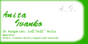 anita ivanko business card